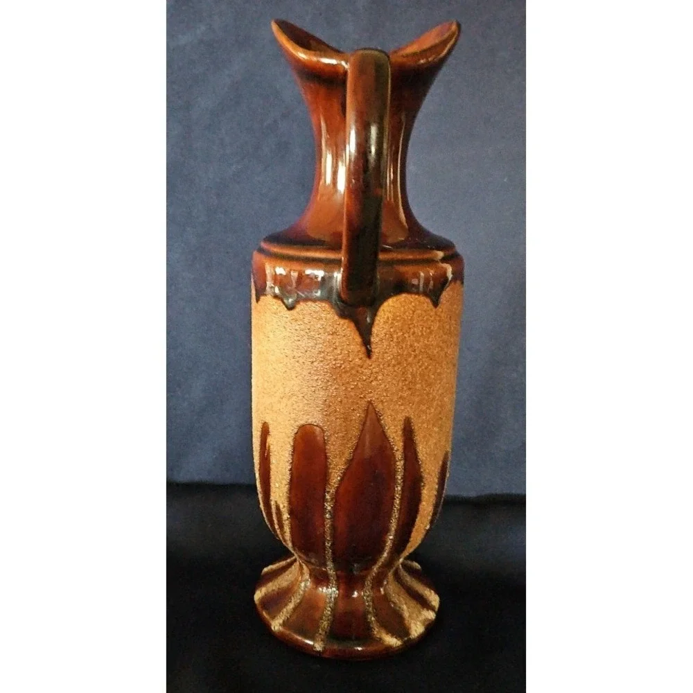 Vintage Royal Haeger Pottery Brown Lava Drip Pitcher 12